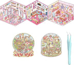 5 Set 3D Sticker Scene,Fun Room Sticker Book,Fun Stacking Miniature Scene Stickers,Make Your Own Stickers, 5 Set Cute Cartoon Sticker Therapy for Adults Kids