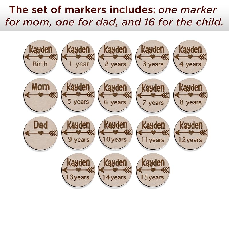 Personalized Wooden Markers for Kids Ruler Growth Chart.