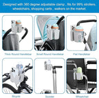 Accmor Stroller Cup Holder with Phone Holder, Bike Cup Holder, Universal Cup Holder for Uppababy Nuna Doona Strollers, 2-in-1 Cup Phone Holder for Stroller, Bike, Wheelchair, Walker, Scooter
