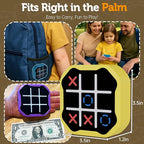 3 in 1 Electronic Tic Tac Toe Game, Handheld Digital Tic Tac Toe Bolt Game with Silent Mode, Portable Learing Toy Gift for Kids & Adults, Yellow