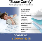 Hygge Sheets® Potty Training Pee Pads for Kids, Toddlers - 100% Waterproof, Non Slip Bed Wetting Pad for Twin Beds - Washable, Reusable Mattress & Sheet Protector - Lightning