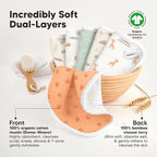 6-Pack Cotton Baby Washcloths for Newborn - Organic Cotton Muslin Soft Wash Cloths for Babies, Infant, Kids, Toddler Towels for Boy,Girl,Super Absorbent Face Cloths,Scratch-free Baby Rags (Wilderness)
