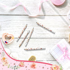 Tinlade 60 Pcs Bloom Floral Baby Shower Golf Pencils with Erasers Small Kids Sharpened Mini Pencils for School in Bloom Baby Shower Supplies