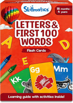 Skillmatics Thick Flash Cards for Toddlers - Letters & First 100 Words, Montessori Toys & Games, Gifts, Preschool Learning for Kids 1, 2, 3, 4 Years