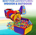 Playz 5pc Kids' Play Tents & Tunnels - Ball Pit for Toddlers, Basketball Hoop, Crawling Tubes, Pop-Up Playhouses, Baby Obstacle Course for Indoor or Outdoor Use
