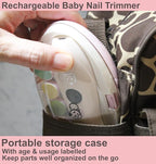 Rechargeable 22 in 1 Baby Nail Trimmer, Usage Labeled Case, 13 Extra Replacement Tools, Royal Angels Electric Nail File with LCD display, Newborn Toddler Nail Care Clipper Kit (Rechargeable,WhitePink)