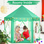 Monobeach Princess Tent Girls Green Large Playhouse Kids Castle Play Tent with Star Lights Gift Toy for Children Indoor and Outdoor Games