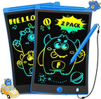 TEKFUN 2 Pack LCD Writing Tablet with Stylus, 8.5in Erasable Doodle Board Mess Free Drawing Pad for Kids, Car Trip Educational Toys Birthday Christmas Gift for 3 4 5 6 7 Girls Boys (2*Blue)