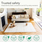 Baby Play Mat for Floor – 6x6ft Vintage Vanilla | Soft Non Toxic Premium EVA Foam Tiles for Tummy Time, Crawling & Playroom – Waterproof Floor Mat for Babies & Toddlers Lillefolk (9 Tiles)