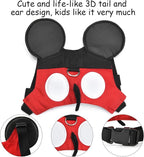 Toddler Leash & Harness, Child Anti Lost Leash Baby Cute Safety Harness Belt Strap Hold Kids Close While Walking For Boys and Girls(Red)