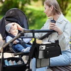 Accmor Universal Stroller Organizer with Insulated Cup Holder Detachable Phone Bag and Shoulder Strap,Stroller Bag Caddy Organizer Fits for Uppababy, Baby Jogger, Britax Strollers