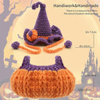 17cm Doll Clothes Set - Handmade Knitted Adorable Witch Pumpkin Style for Dolls Dress Up (Purple)