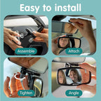 Onco Forward Facing Baby Car Mirror - Clip On Car Mirror for Baby, 100% Shatterproof & Shakeproof, Newborn Essentials