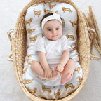 LifeTree Muslin Baby Lounger Cover, Newborn Slipcover Lounger Cover for Boys Girls Infant, Soft 70% Viscose from Bamboo and 30% Cotton, 1 Pack Cover Only, GoldenRetriever Pattern