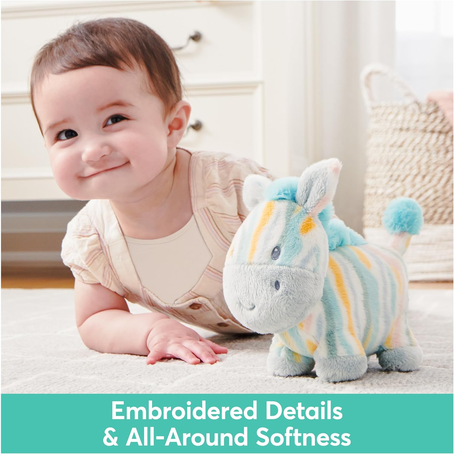 GUND Baby Safari Friends Collection Plush Zebra with Chime, Sensory Toy Stuffed Animal for Babies and Newborns, Multicolored, 7"