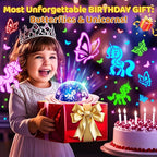 Girls Toys, 【6 Slides+96 Projections】Unicorn Night Light Projector,【Unicorn+Mermaid+Princess】Girls Toys 0-14,Star&Moon Projector for 3 Year Old Girl Gifts, Birthday Gifts,Juguetes para Niñas,Baby Gift