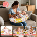 Nursing Pillow, Breastfeeding Pillow with Removable Cover, Ergonomic Breast Feeding Pillow, Baby Feeding Support Cushion for Mom Easier Breastfeeding- Original Size/Jungle