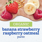 Gerber Stage 2 Baby Food, Organic Banana Strawberry Raspberry Oatmeal, Baby Puree, 12PK