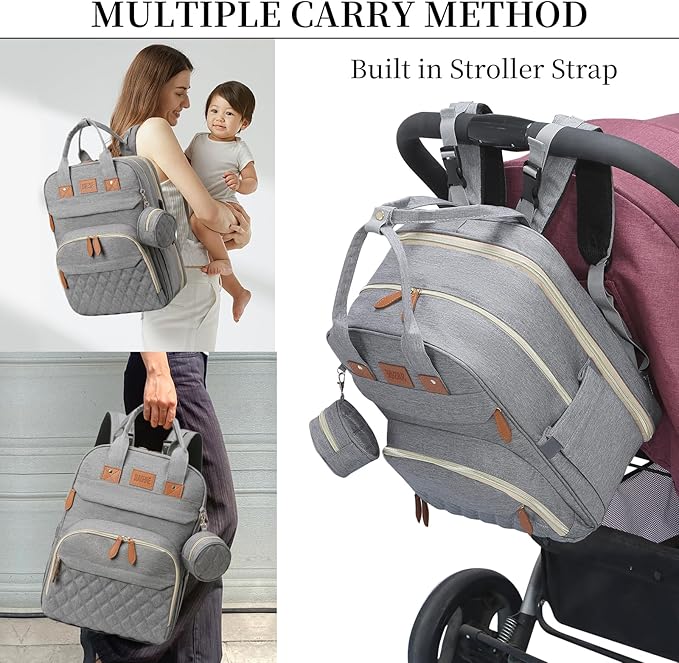 Baby Diaper Bag Backpack, Large Baby Diaper Bags for Boys Girls, Baby Bag with USB Charging Port, Multifunction Waterproof Travel Bag for Moms Dads