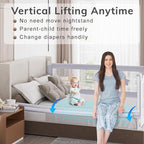 omzer Bed Rail for Toddlers - (3 Pack) Toddler Bed Rails with Double Child Lock, Bed Rail for Baby Kids with Pattern, Infants Height Adjustment Guardrail for King Size Bed - 3 Pack, 78.7x78.7x74.8”