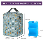 Breastmilk Cooler Bag with Ice Pack Fits 4 Baby Bottles Up to 9 Ounce Insulated Baby Bottle Bag Breast Milk Cooler on The Go with Strap Baby Bottle Cooler Bag for Nursing Mom Daycare or Travel