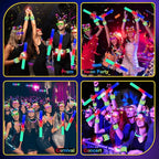 282 PCS Glow in the Dark Party Supplies, 18 Foam Sticks, 18 LED Glasses, 200 Glow Sticks, 30 Finger Lights, 8 Bunny Ear Headband and 8 LED Cat Ear Headband for Wedding,Birthday,Concert,New Year
