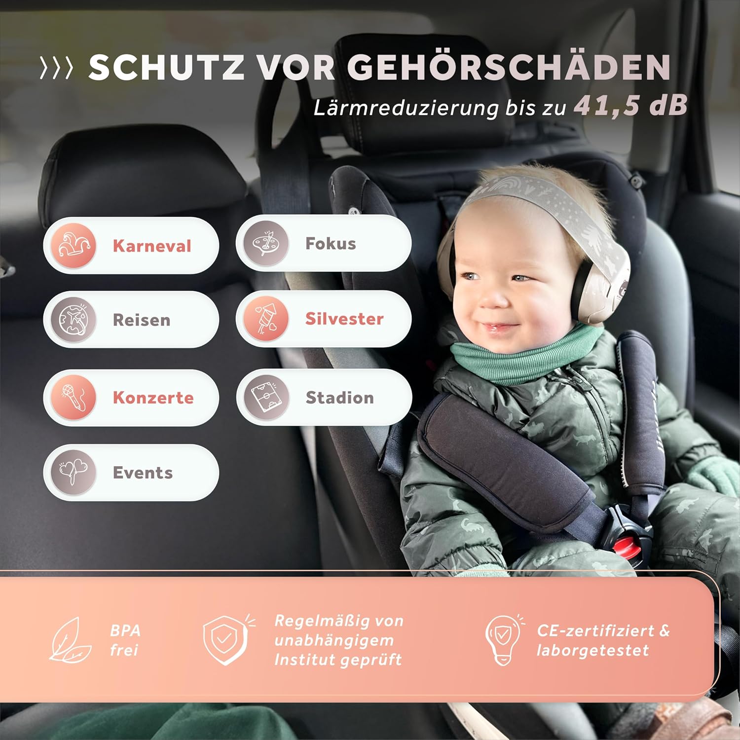 Schallwerk ® Mini+ Baby Ear Muffs – Infant Noise Cancelling Headphones, Toddler Ear Protection, Baby Headphones for Noise