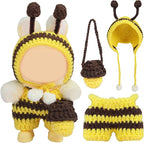 Handmade 17cm Doll Clothes - 17 cm Doll Outfits with Bee Animal Style Outfits and Cute Accessories Bag Hat for Dress Up Dolls, Keychain Decoration, Pendant Gift