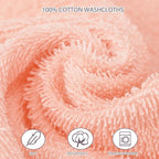 4 Pack Baby Washcloths 100% Cotton Soft and Absorbent Terry Wash Cloths for Sensitive Skin Face Hand Body Burp Rag Wipes Essentials for Newborns Infants Toddlers Girls Boys