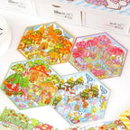 4 Sets DIY 3D House Stickers - Four Seasons Theme: Create Your Own Cute Cartoon Miniature Scene Sticker Art Kit for Kids & Adults, Stress Relief (Spring Summer Autumn Winter Theme)