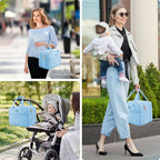 PIIOSER Breastmilk Cooler Bag with Ice Pack, Compatible with Wearable Breast Pumps & Accessories - Portable Pumps Carrying Case for Nursing & Working Moms, Blue