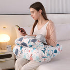 Nursing Pillow for Breastfeeding,Ergonomic Baby Feeding Pillows with Removable Washable Cotton Slipcover, Adjustable Waist Strap,Plus Size,More Support for Mom and Baby(Underwater World) 新品