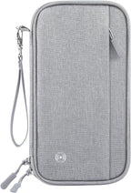 Passport Holder Family RFID Blocking Passport Wallet, RFID Travel Document Organizer for Women Waterproof Passport Wallet, Men Portable Case for Cards Credit Cards with Lanyard (Grey-Medium)