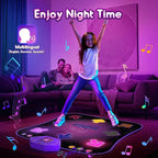 Flooyes Dance Mat Toys for 3-12 Year Old Kids, Electronic Dance Pad with Light-up 8-Button Wireless Bluetooth, Music Dance with 5 Game Modes, Birthday Toys Gifts for 3 4 5 6 7 8 9 10+ Year Old Girls