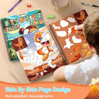 PERRYHOME 3PCS Sticker by Number Paint Books for Kids Ages 4-8, Dinosaur Animal Space Themes Sticker Activity Books, Boys Crafts Party Birthday Christmas Gifts Toys