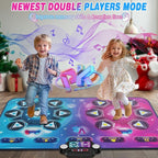 Rechargeable Dance Mat - Double User Play Mat with Extra Large Size (59*38 in), Dancing Music, Challenge Game, Piano Mode, LED Lights, Christmas Birthday Gift for Kids Girls Boys 3-12 Year Old
