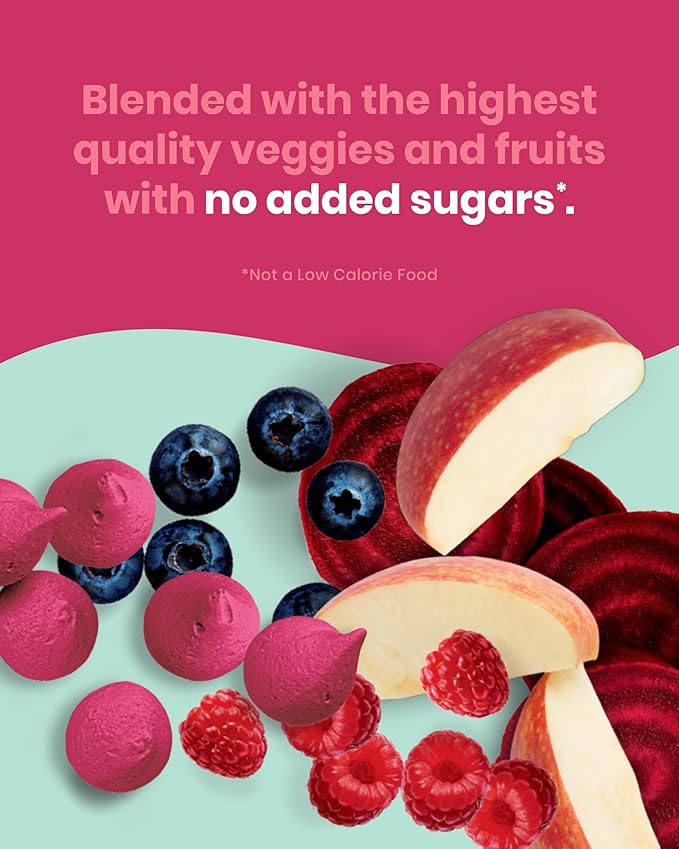 Amara Smoothie Melts - Beets n' Berries - Baby Snacks Made With Fruits and Vegetables - Healthy Toddler Snacks For Your Kids Lunch Box - Organic Yogurt Melts - 6 Resealable Bags