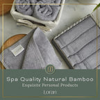 Silver Grey Washcloths Set of 6 Soft Facial Cloths 10” x 10” 100% Viscose Derived from Bamboo Spa-Like Feel Silky Face Cloth for Skin Cleansing