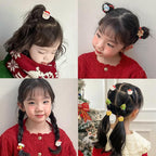 12Pcs Cute Red Hair Ties Toddler Christmas Hair Accessories, Cartoon Small Elastic No Damage for Baby Little Girls Kids Ponytail Holders New Year Holiday Hair Bands, Stocking Stuffers Gift, BlueZOO