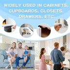 12 Pack Magnetic Cabinet Locks Baby Proofing - Baitiny Child Proof Cupboard Drawers Latches - Adhesive Easy Installation