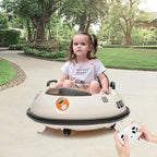 12V Electric Ride on Bumper Car for Toddlers, Kids Bumper Car with Remote Control, 360 Degree Spin, LED Lights, Dual Joysticks, Safety Belt for 18+ Months Kids, White