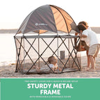 Baby Delight Go with Me Eclipse Deluxe Portable Playard | Playpen | Sun Canopy | Indoor and Outdoor | Ultra Padded Nylon Floor | Grey