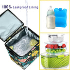 Breastmilk Cooler Bag with Ice Pack Fits Up to 9oz Bottles - Insulated Baby Bottle Cooler with Strap - Nursing Mom & Daycare Travel