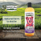 VERMONT SOAP Organics Pet Shampoo - Infused with Organic & Natural Olive Oil, Coconut & Aloe Vera Dog Shampoo for Sensitive Skin - USDA Certified Grooming Pet Shampoo - Lavender (16oz)