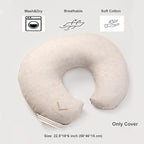 Linen Cover for Nursing Pillow • Premium Quality 100% Organic Oeko-Tex Standard • Cover for Breastfeeding and Bottle Feeding Pillow • Soft and Breathable • Only Cover (Natur linen)