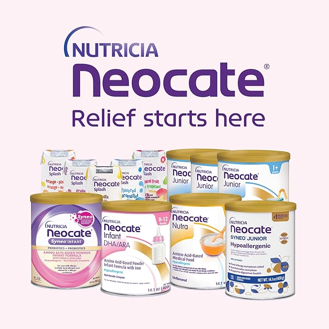 Neocate Syneo Infant - Hypoallergenic, Dairy-free, Amino Acid-Based Baby Formula with Prebiotic Fiber, Probiotics & DHA/ARA - Food Allergy-Friendly Formula - 14.1 oz (Pack of 4)