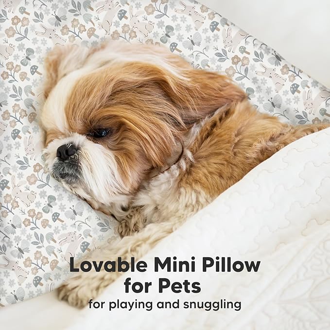 Mini Toddler Pillow with Pillowcase - 9x13 My Little Dreamy Travel Kids Pillow for Sleeping, Toddler Bed, Small, Tiny, Organic Cotton Pillowcase, Soft & Breathable, Kids 2-4 Years Old (Prairie)