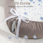 HKAI Baby Lounger – Soft Cotton Infant Floor Seat for Newborn to 24 Months, Portable Travel-Friendly Pillow for Boys & Girls