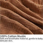 Onacosht Muslin Nursing Pillow Cover Soft 100% Cotton Feeding Pillow Slipcover Fits Standard Infant Nursing Pillow for Baby Girl and Boy, Brown