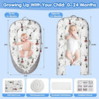 Baby Lounger - Breathable & Soft Baby Nest, Portable and Lightweight Tummy Time Lounger for Home and Travel, Ideal Newborn Babies Essentials Baby Shower Gifts